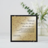 Zwart Stropdas Elegantie, Golden Wedding Invitatio Kaart (Staand voorkant)