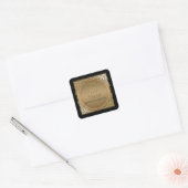 Zwart Stropdas Elegantie, Golden Wedding Jubileum Vierkante Sticker (Envelop)