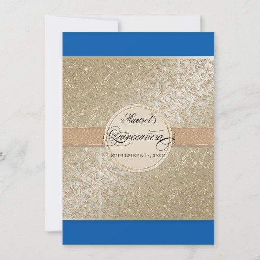 Zwart Stropdas elegantie, kobalt blauw crème Quinc Kaart (Voorkant)