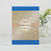 Zwart Stropdas elegantie, kobalt blauw crème Quinc Kaart (Staand voorkant)