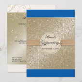 Zwart Stropdas elegantie, kobalt blauw crème Quinc Kaart (Voorkant / Achterkant)