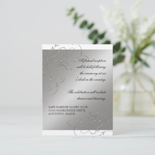 Zwart Stropdas elegantie, Opvanguitnodigingen Informatiekaartje (Staand voorkant)