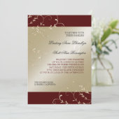 Zwart Stropdas Elegantie, Rode Bourgondische Trouw Kaart (Staand voorkant)