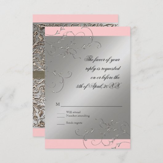 Zwart Stropdas elegantie, RSVP-reactiekaart RSVP Kaartje (Voorkant / Achterkant)