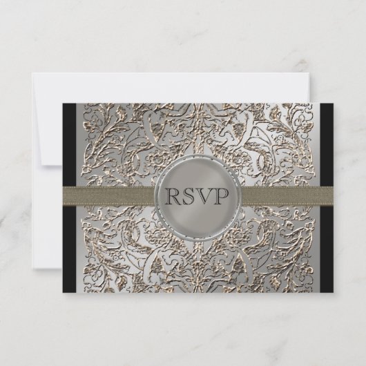 Zwart Stropdas Elegantie, RSVP-Respons Kaarten RSVP Kaartje (Achterkant)
