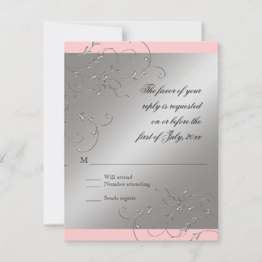 Zwart Stropdas Elegantie, RSVP Response Kaart (Voorkant)