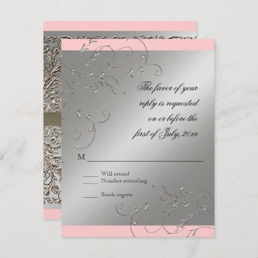 Zwart Stropdas Elegantie, RSVP Response Kaart (Voorkant / Achterkant)