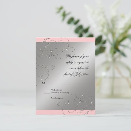 Zwart Stropdas Elegantie, RSVP Response Kaart (Staand voorkant)