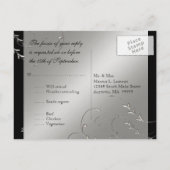 Zwart Stropdas Elegantie, RSVP Response Kaart Brie (Achterkant)
