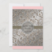 Zwart Stropdas elegantie, zilver sparen de Datum n Save The Date (Achterkant)