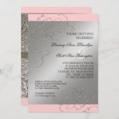 Zwart Stropdas elegantie, zilver sparen de Datum n Save The Date (Voorkant / Achterkant)