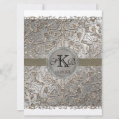 Zwart Stropdas Elegantie, Zilveren bruiloft uitnod Kaart (Achterkant)