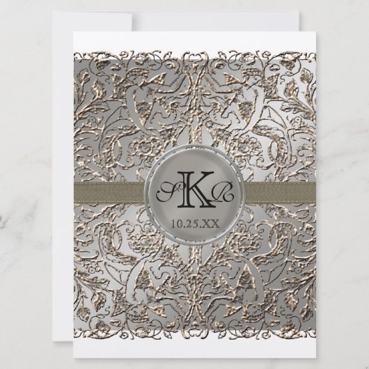 Zwart Stropdas Elegantie, Zilveren bruiloft uitnod Kaart (Achterkant)