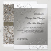 Zwart Stropdas Elegantie, Zilveren bruiloft uitnod Kaart (Voorkant / Achterkant)