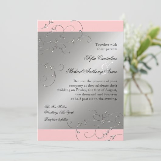 Zwart Stropdas Elegantie, Zilveren bruiloft uitnod Kaart (Staand voorkant)