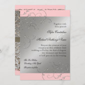 Zwart Stropdas Elegantie, Zilveren bruiloft uitnod Kaart (Voorkant / Achterkant)