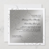 Zwart Stropdas Elegantie, Zilveren bruiloft uitnod Kaart (Voorkant)