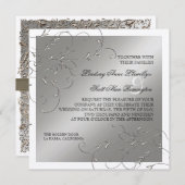 Zwart Stropdas Elegantie, Zilveren bruiloft uitnod Kaart (Voorkant / Achterkant)