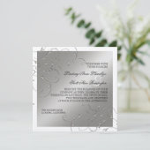 Zwart Stropdas Elegantie, Zilveren bruiloft uitnod Kaart (Staand voorkant)