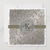 Zwart Stropdas Elegantie, Zilveren bruiloft uitnod Kaart (Achterkant)