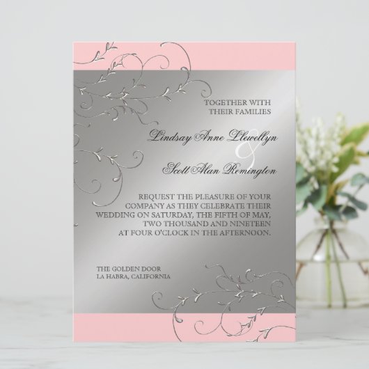 Zwart Stropdas Elegantie, Zilveren bruiloft uitnod Kaart (Staand voorkant)