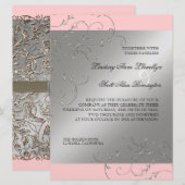 Zwart Stropdas Elegantie, Zilveren bruiloft uitnod Kaart (Voorkant / Achterkant)