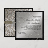 Zwart Stropdas Elegantie, Zilveren bruiloft uitnod Kaart (Voorkant / Achterkant)