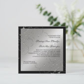 Zwart Stropdas Elegantie, Zilveren bruiloft uitnod Kaart (Staand voorkant)