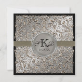 Zwart Stropdas Elegantie, Zilveren bruiloft uitnod Kaart (Achterkant)