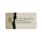 Zwart Stropdas en Burlap Etiket (Voorkant)