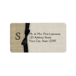 Zwart Stropdas en Burlap Etiket