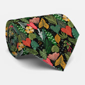 Zwart Stropdas en Veelkleurige Onderwater Planten (Opgerold)