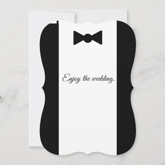 Zwart Stropdas en withuwelijk Kaart (Achterkant)