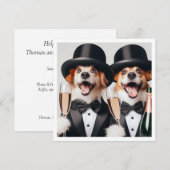 Zwart stropdas feest, hondenverjaardag, afstuderen kaart (Voorkant / Achterkant)