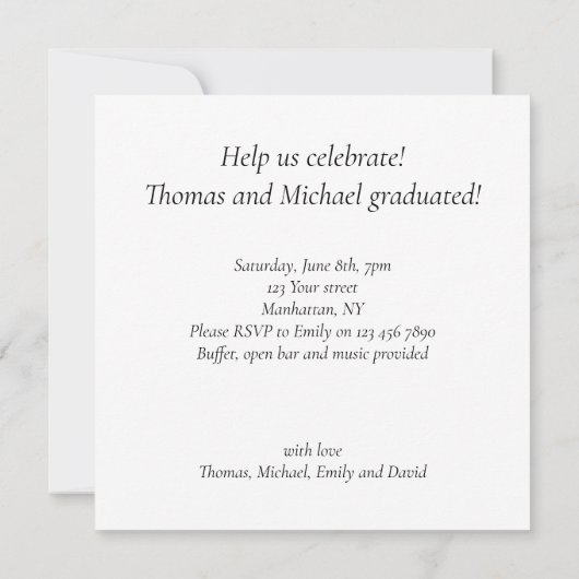 Zwart stropdas feest, hondenverjaardag, afstuderen kaart (Achterkant)