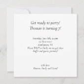 Zwart stropdas feest, kattenverjaardag, kattenuitn kaart (Achterkant)