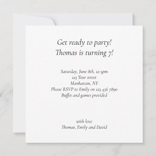 Zwart stropdas feest, kattenverjaardag, kattenuitn kaart (Achterkant)