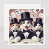 Zwart stropdas feest, leuke kattenverjaardag, poes kaart (Voorkant / Achterkant)