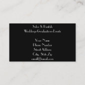 Zwart Stropdas Formele Tuxedo Business Visitekaartje (Achterkant)