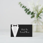 Zwart Stropdas Formele Witte Tuxedo Business Visitekaartje (Staand voorkant)