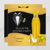 Zwart Stropdas Geel 2 voor OFFICIEEL STERFoon Kaart (Voorkant / Achterkant)