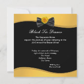 Zwart Stropdas Geel bedrijfvormig diner Kaart (Achterkant)