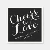 Zwart Stropdas juicht om lief te hebben | bruiloft Servet (Voorkant)