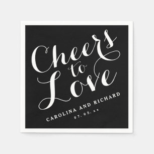 Zwart Stropdas juicht om lief te hebben   bruiloft Servet