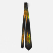Zwart Stropdas met Oranje en gele verfsplaat (Achterkant)