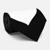 Zwart Stropdas met witte harten (Opgerold)