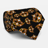 Zwart stropdas met zwarte tinten (Opgerold)