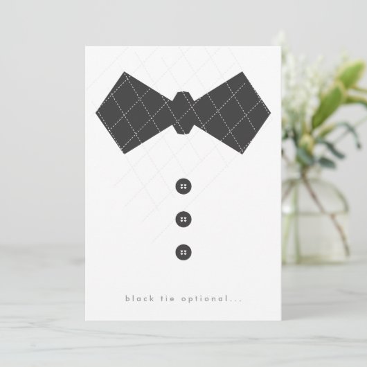 Zwart Stropdas Opslaan Datum Save The Date (Staand voorkant)