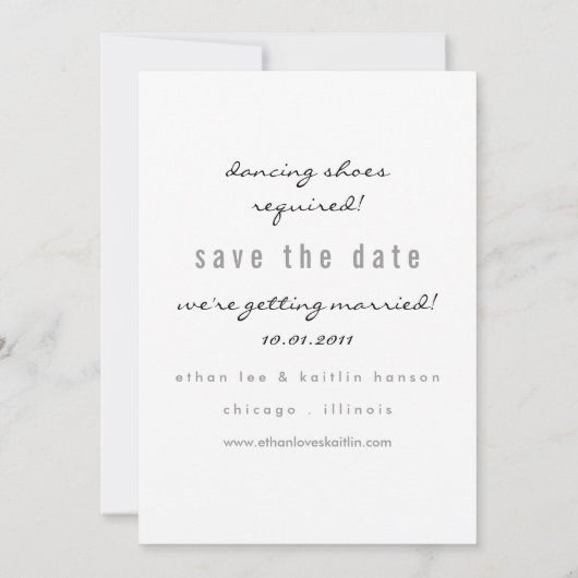 Zwart Stropdas Opslaan Datum Save The Date (Achterkant)