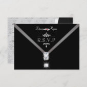 Zwart Stropdas R.S.V.P. RSVP Kaartje (Voorkant / Achterkant)